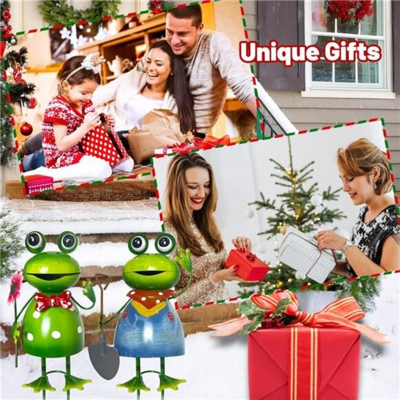 3D Spring Frogs Figurine Garden Sculptures & Statues  Gifts for Grandma Mom 2pcs - Picture 3 of 7